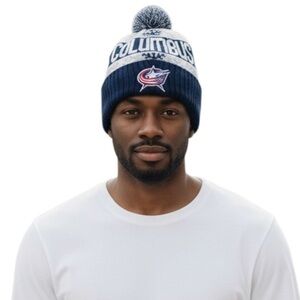 Columbus Blue Jackets NHL Ice Hockey Team 
Cuffed Knit Hat With Pom One Size